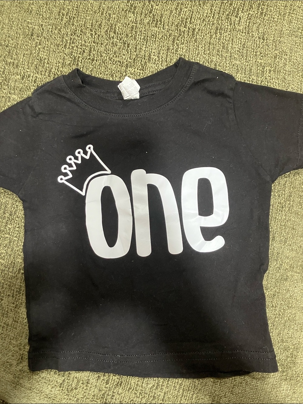 Rabbit Skins Black "One" Birthday Graphic Tee - Toddler